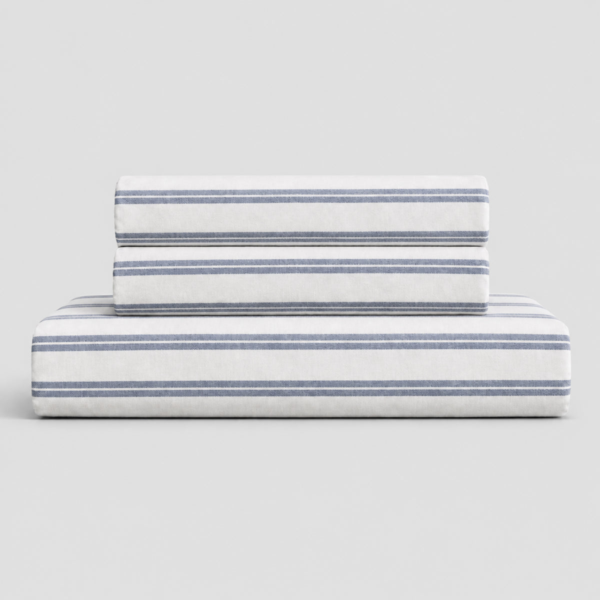 Pinstripe Percale Flat Sheet Set