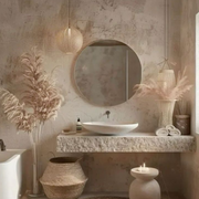 Polly Round Wall Mirror, featuring minimal and modern styling, perfect for bedrooms, with backlit and entry.