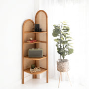 Rattan Corner Shelf