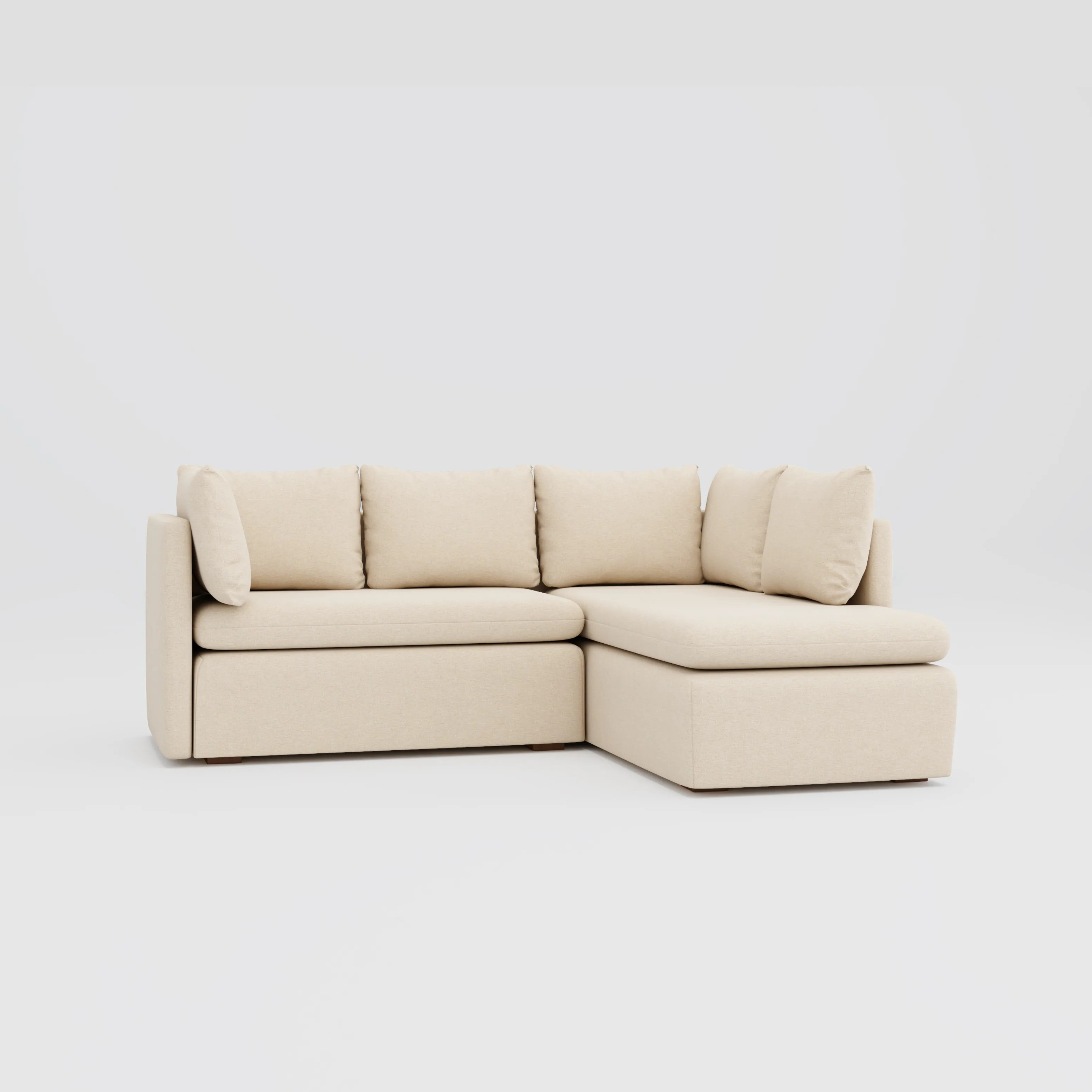 Scandinavian four seater L shape sectional sofa perfect for modern living rooms.