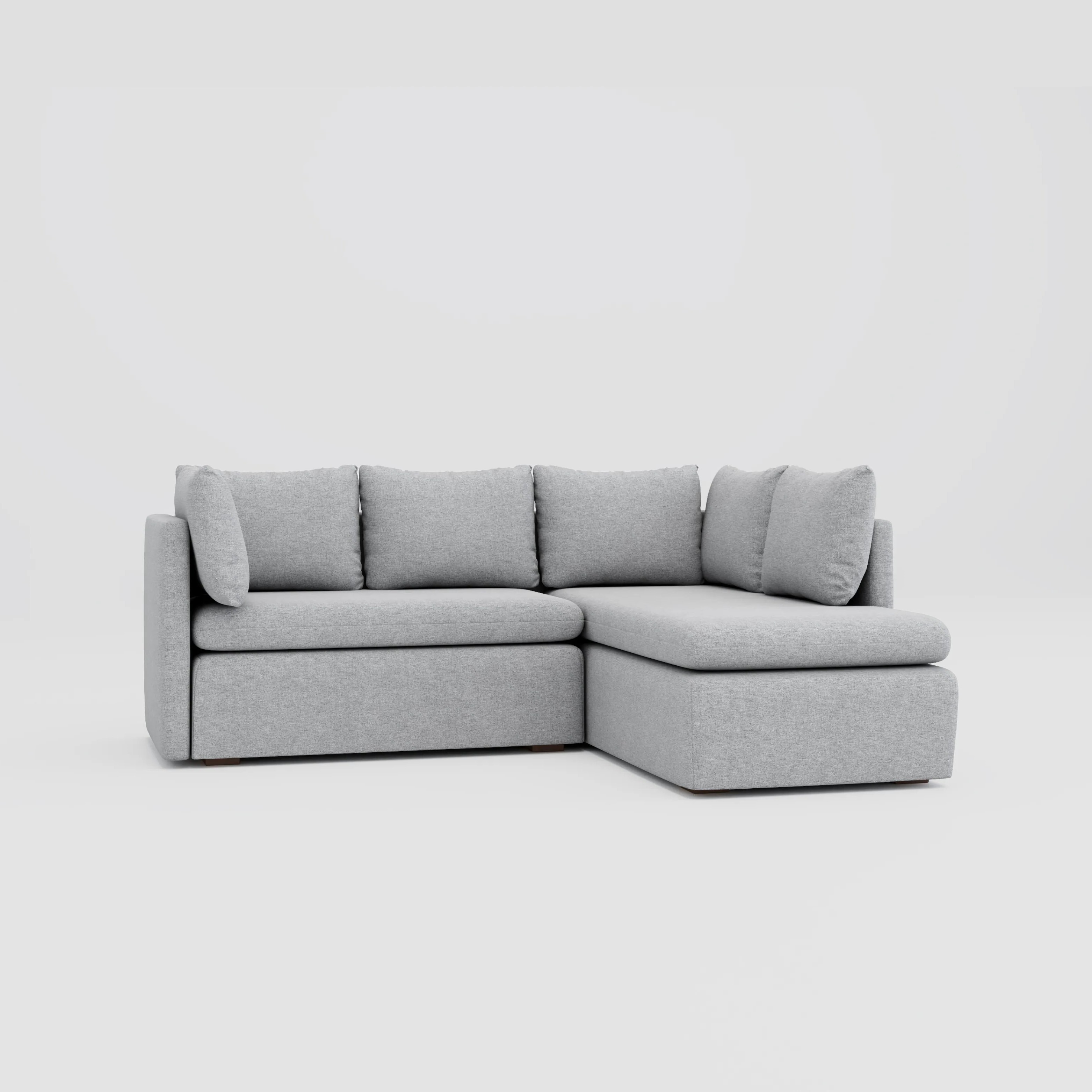 Scandinavian four seater L shape sectional sofa perfect for modern living rooms.