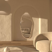 Rosa Freeform Wall Mirror, featuring modern styling, perfect for bedrooms and hallway, with large and black frame.