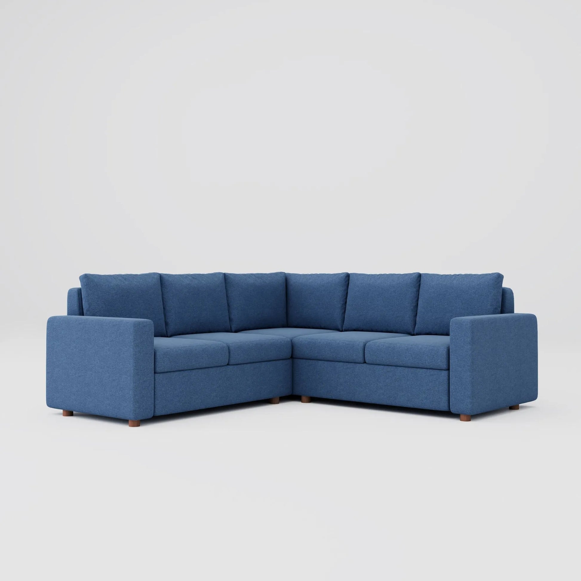 Modern four seater corner L shape family sofa with a polyester fabric and beech frame.