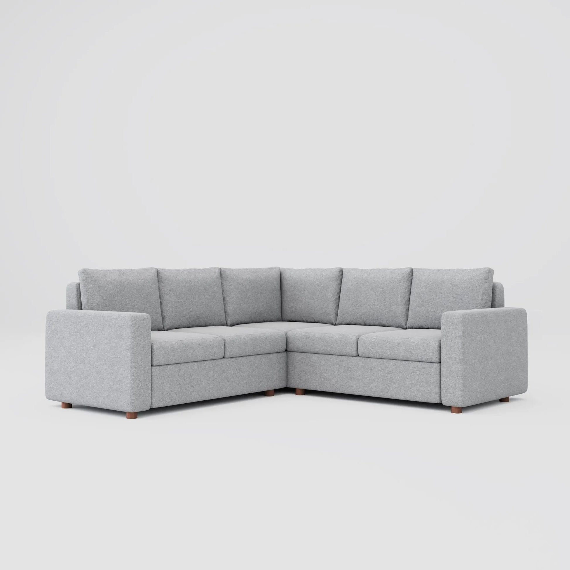 Modern four seater corner L shape family sofa with a polyester fabric and beech frame.