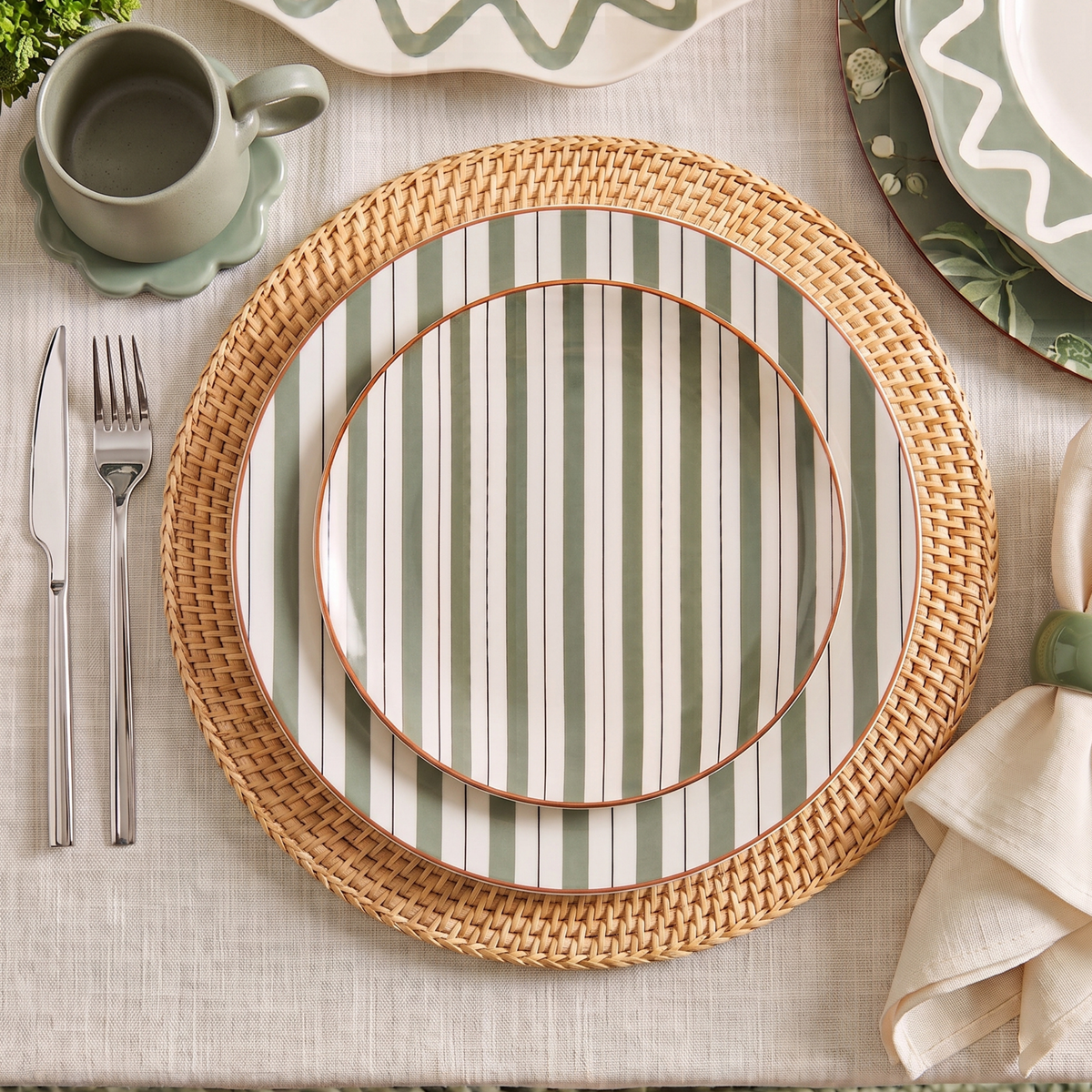 Stripes Dessert Plate Set of (6)