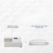Summer Snooze navy hybrid mattress combining natural latex, memory foam, and pocket springs for a medium firm cooling sleep.