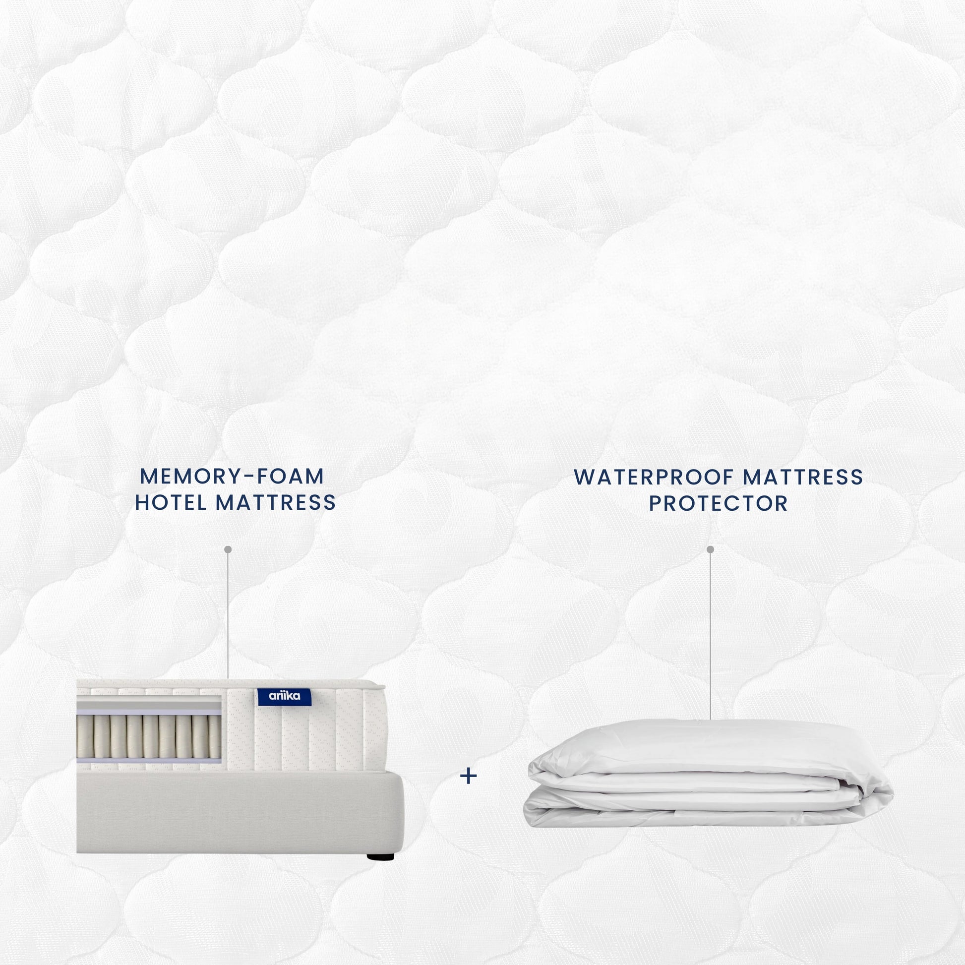 Summer Snooze navy hybrid mattress combining natural latex, memory foam, and pocket springs for a medium firm cooling sleep.