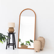 Arched Wooden Floor Mirror, featuring scandinavian and minimal styling, perfect for entryways and living rooms.