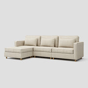 Modern L shape sectional chaise sofa featuring a durable beech wood frame.