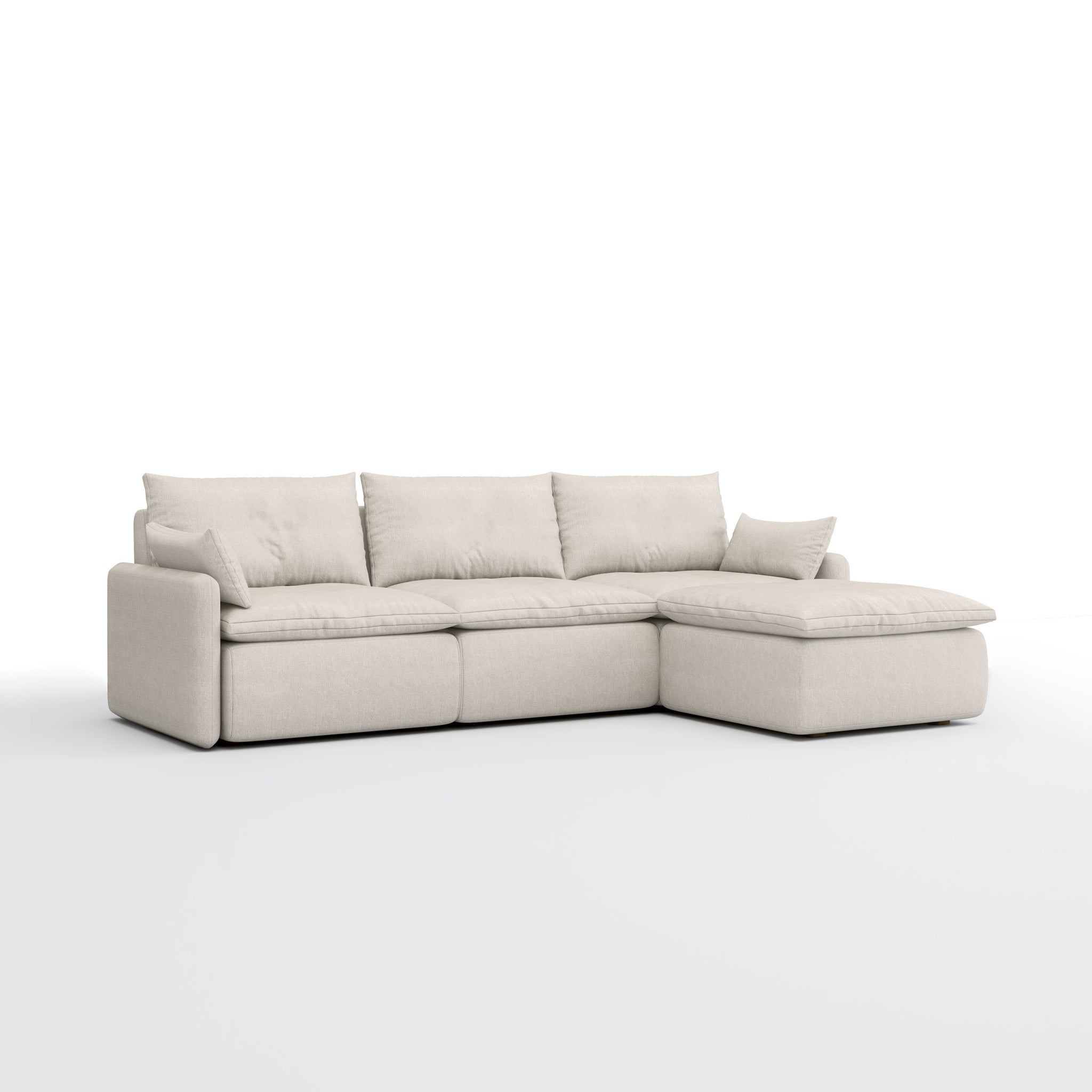 Sink-in L-Shape Sofa (Beige)