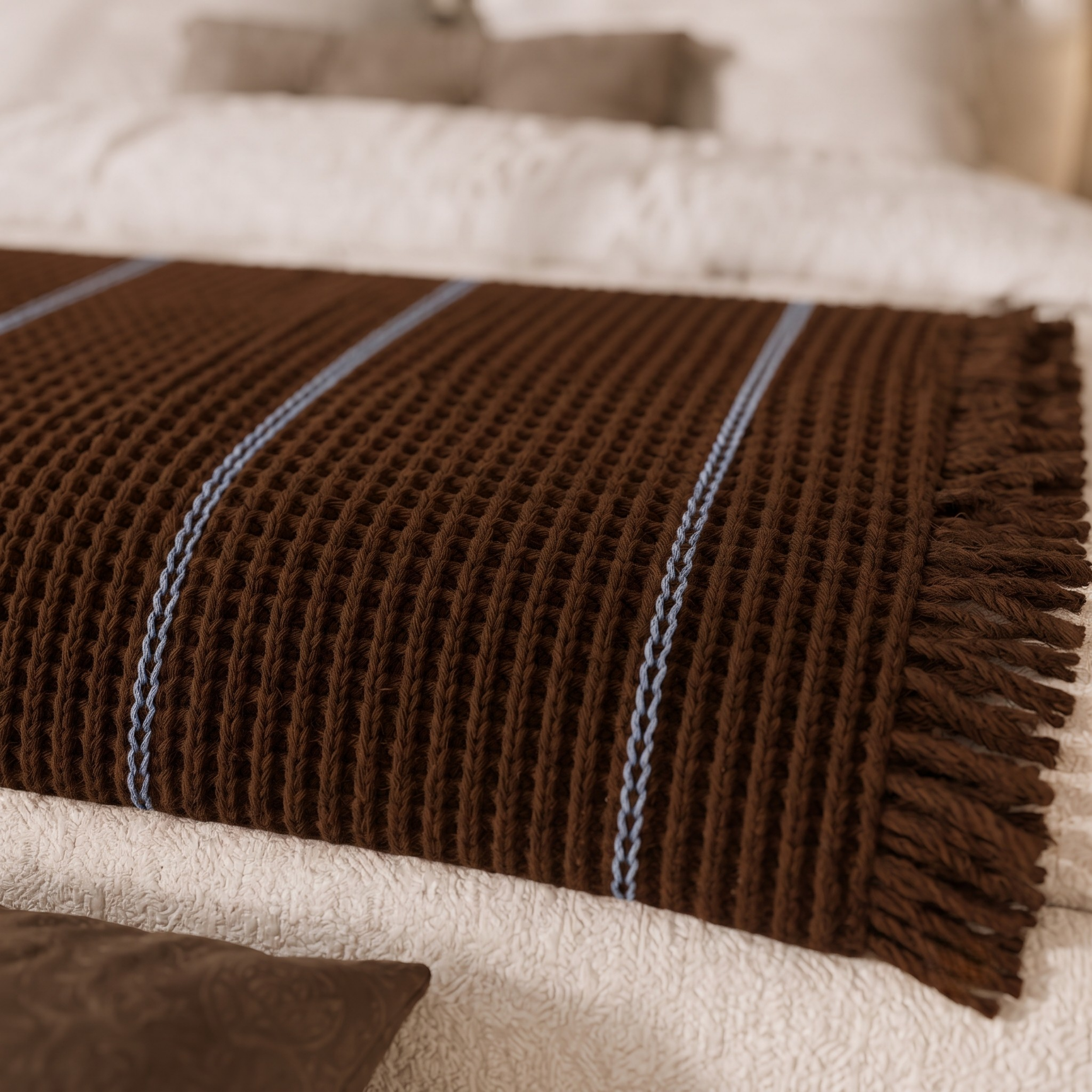 Waffle Stripes Bedspread