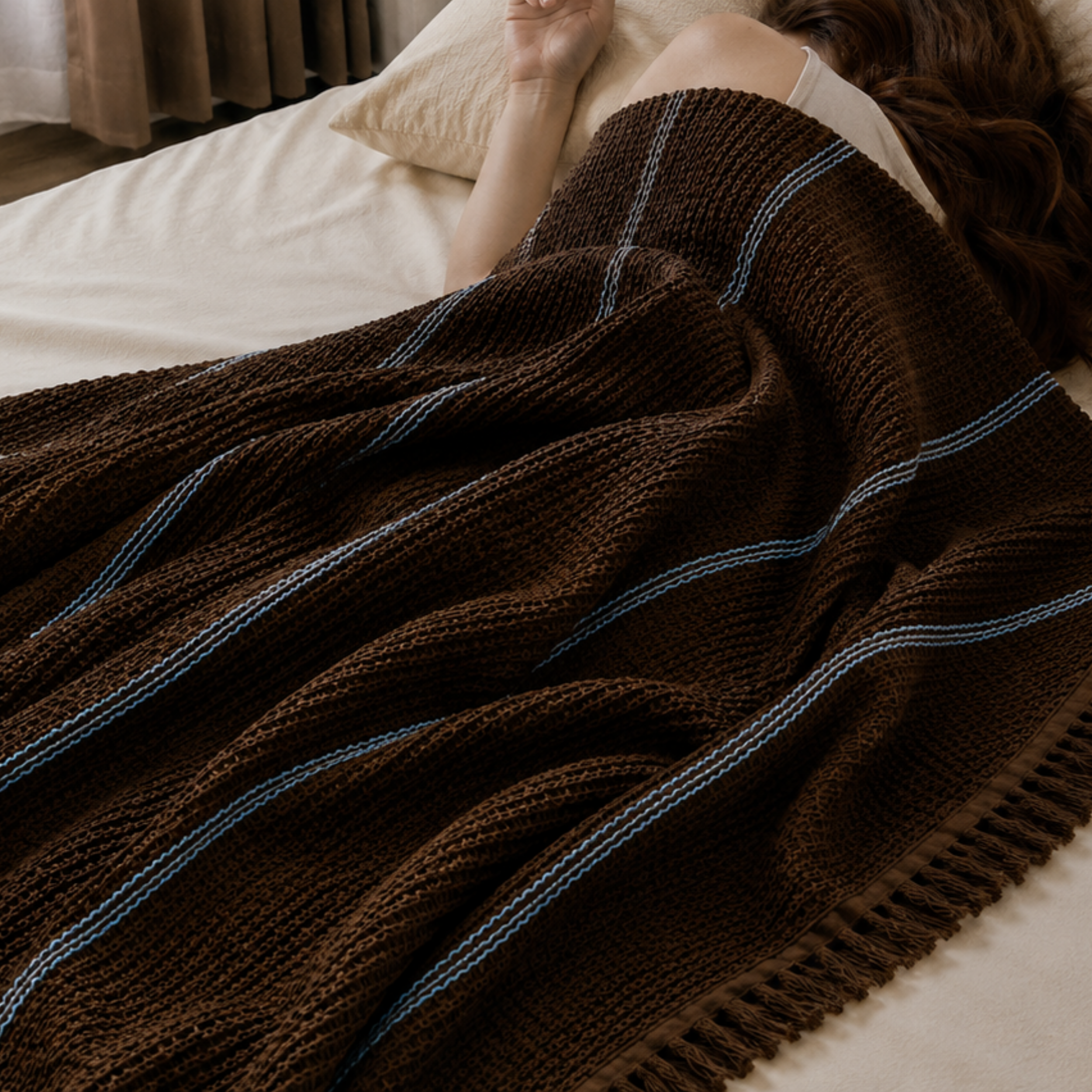 Waffle Stripes Bedspread