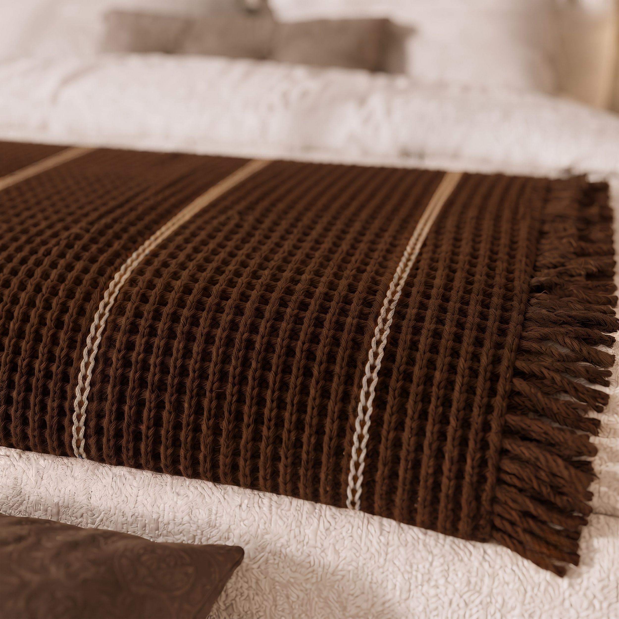 Waffle Stripes Bedspread