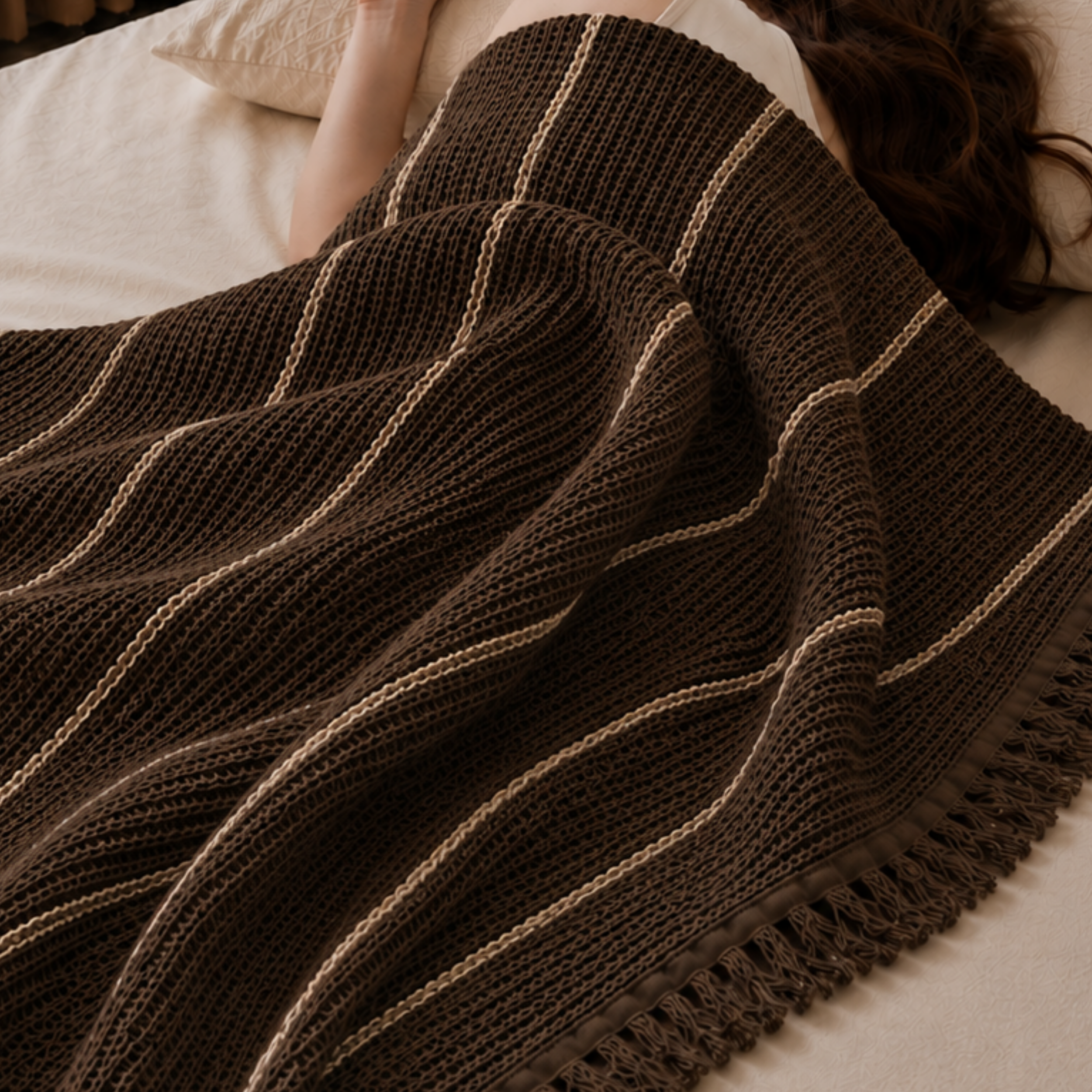 Waffle Stripes Bedspread