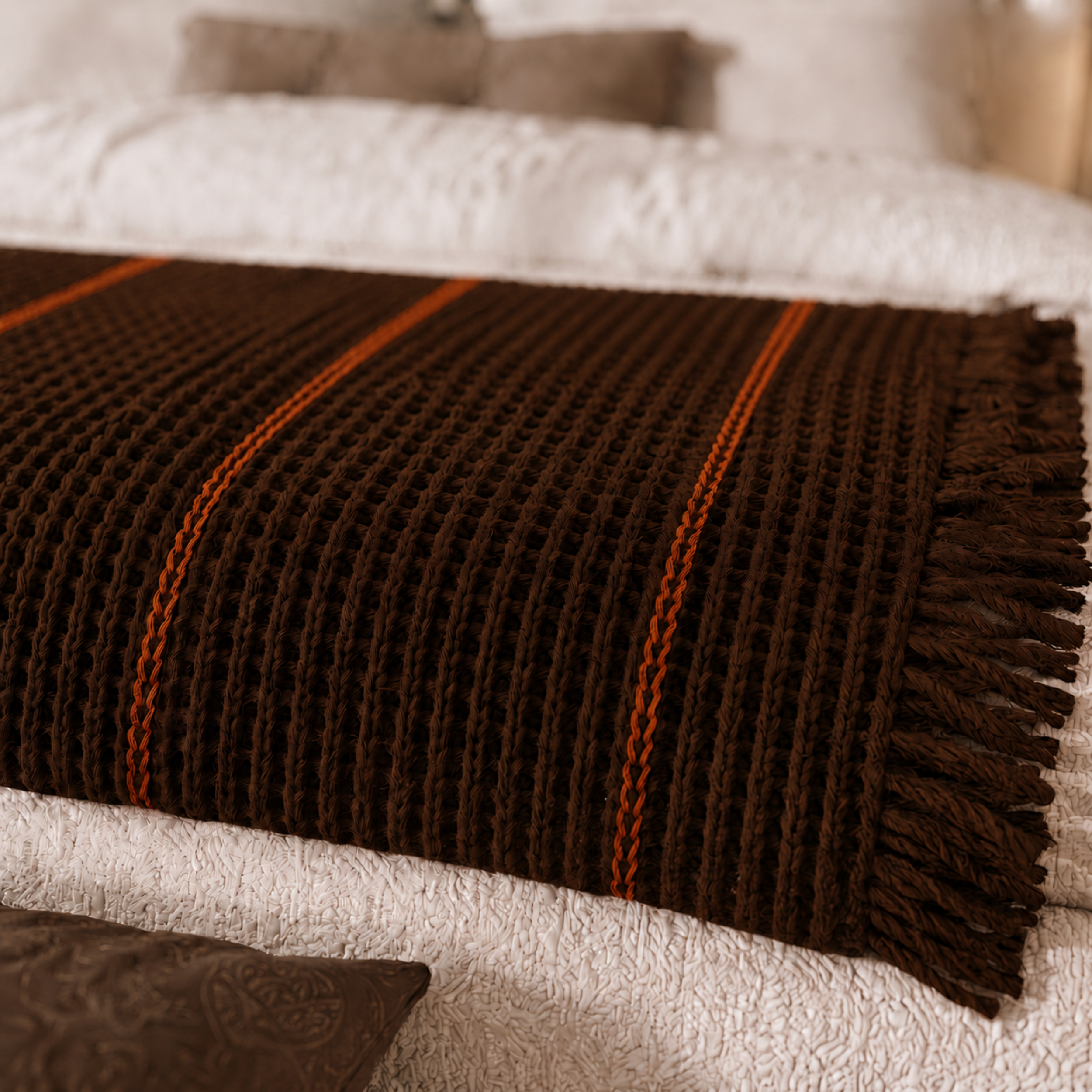 Waffle Stripes Bedspread
