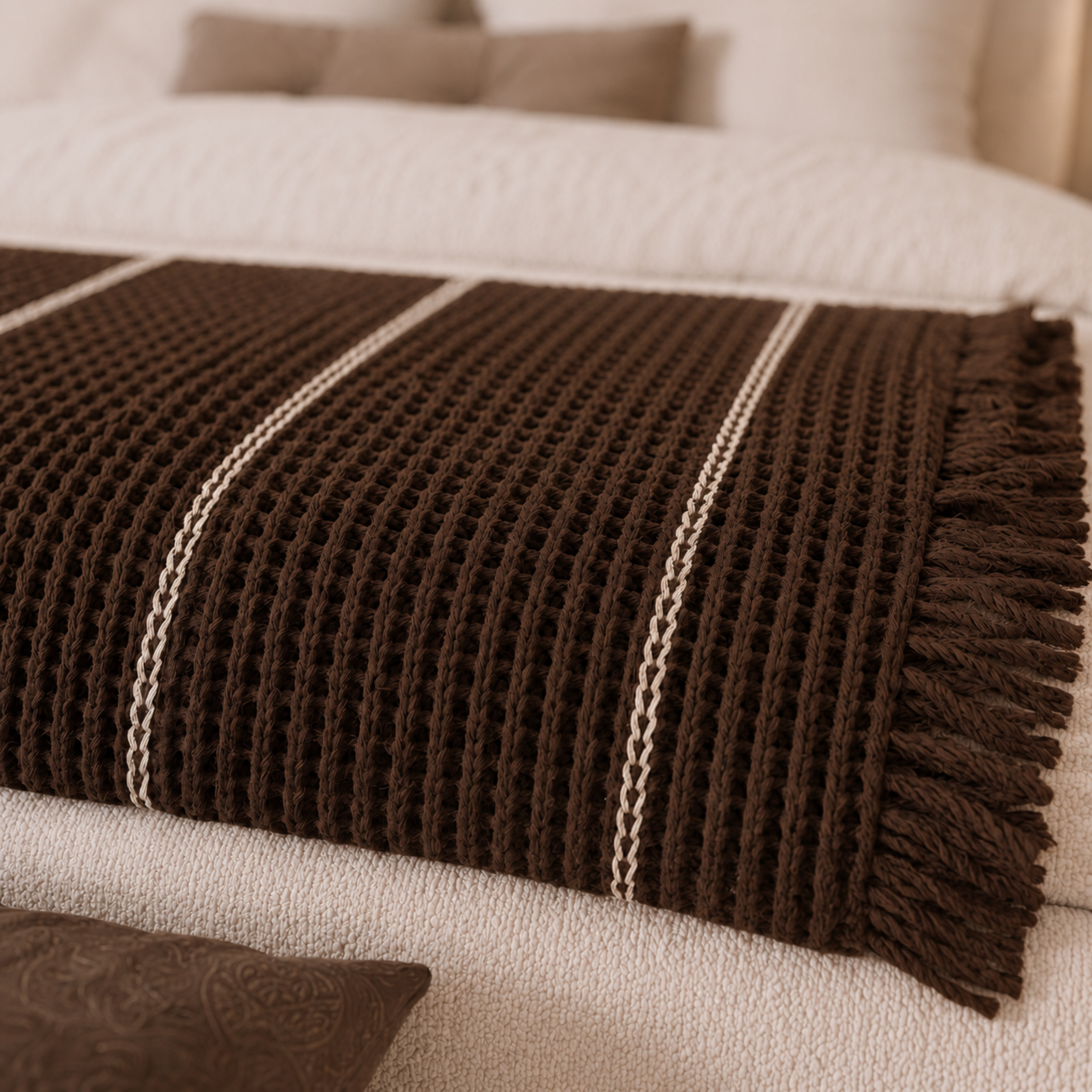 Waffle Stripes Bedspread