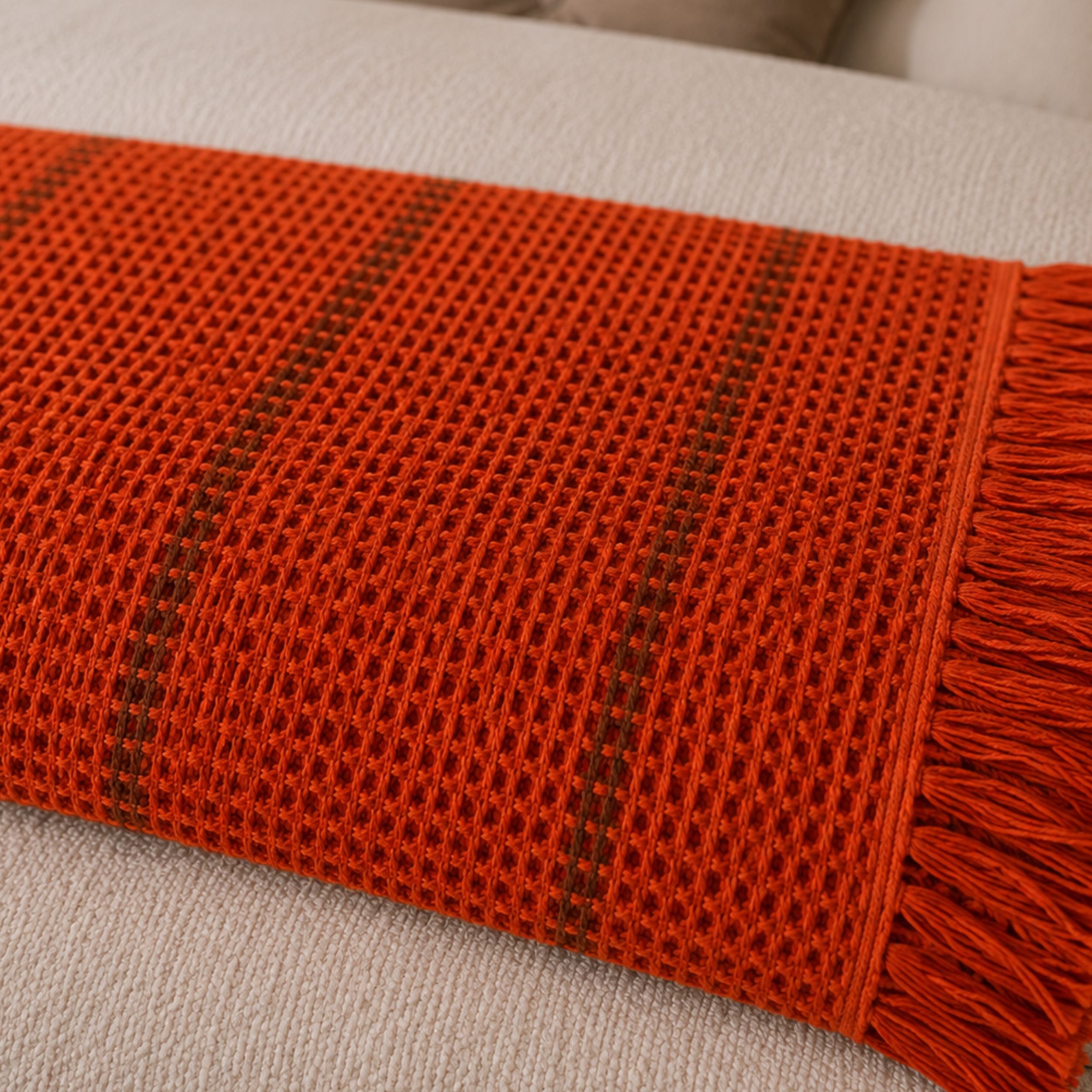 Waffle Stripes Bedspread