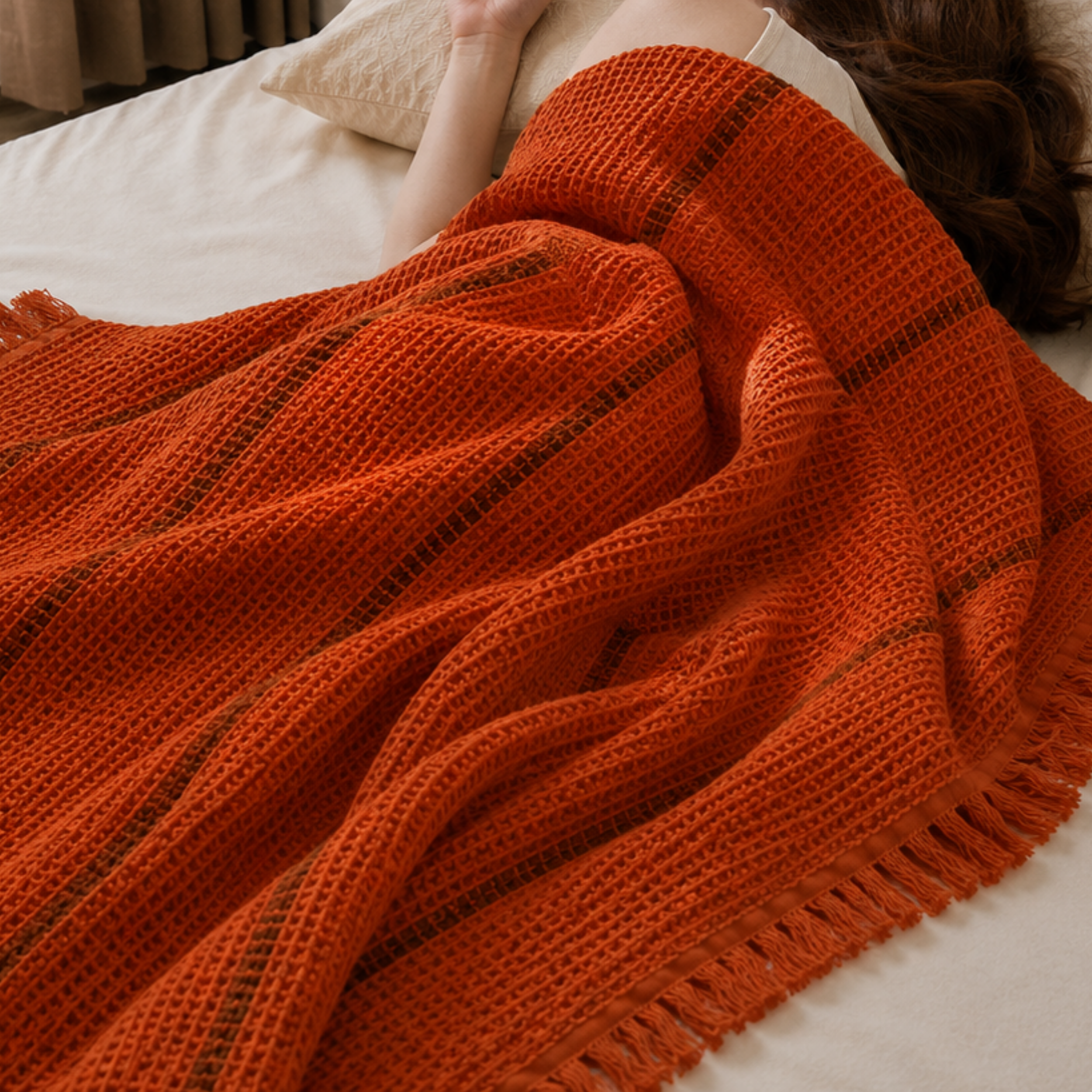 Waffle Stripes Bedspread