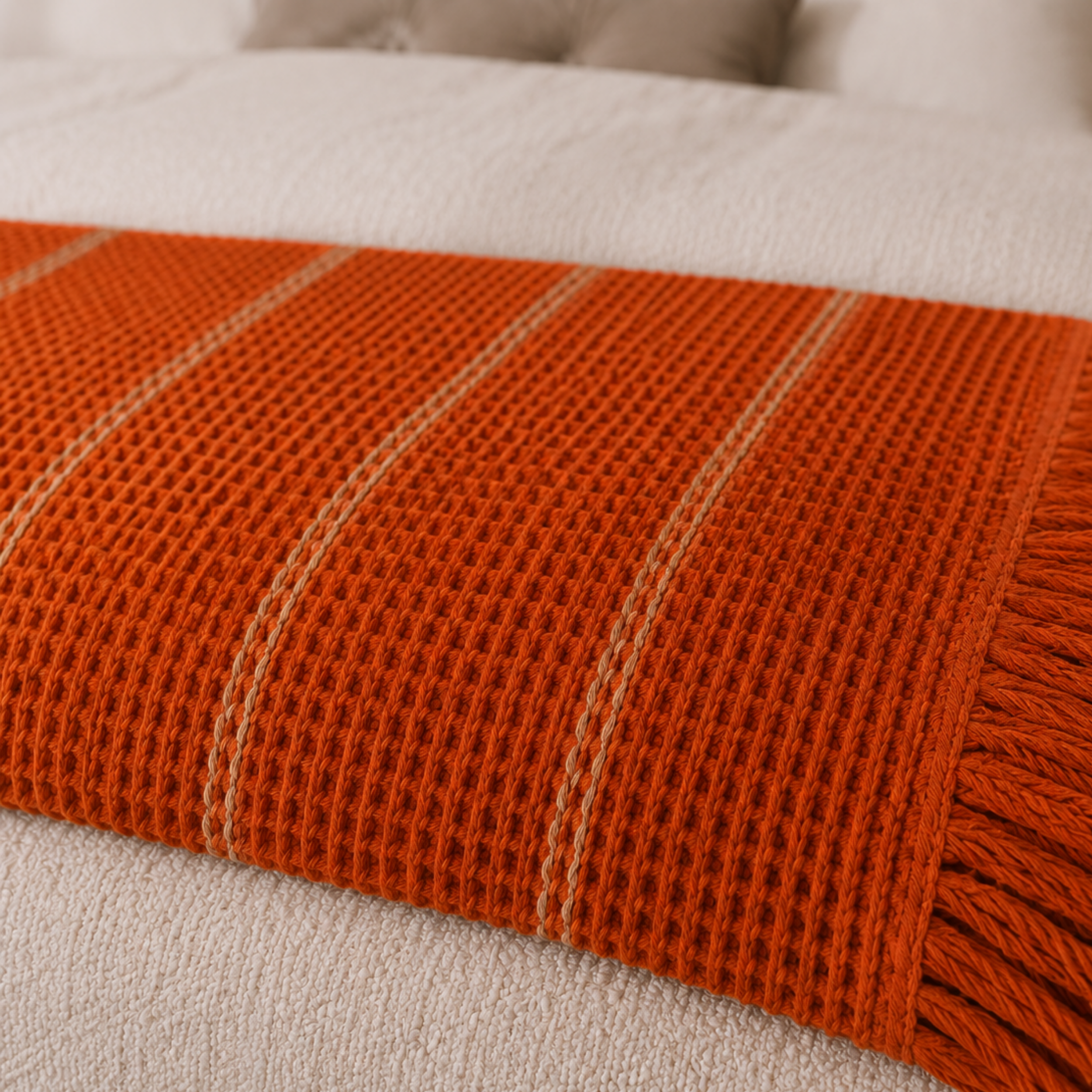 Waffle Stripes Bedspread