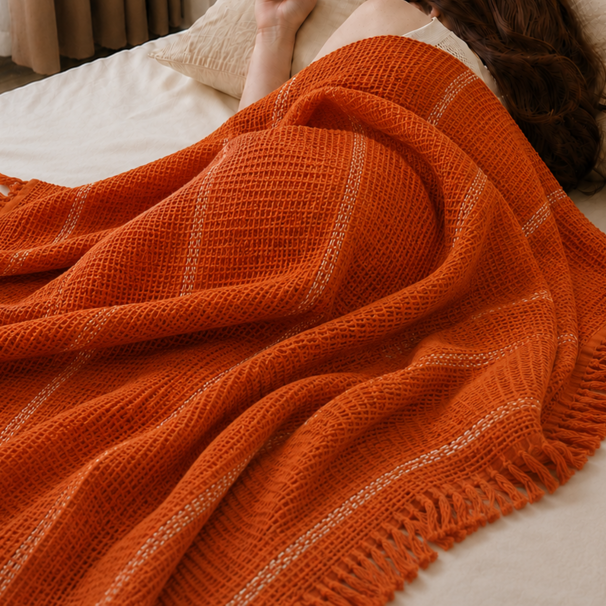 Waffle Stripes Bedspread