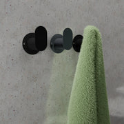 Omni Wall Hook Set in stainless steel, featuring modern bathroom styling, with bathroom accessory and towel hook.