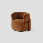 Bubbly Armchair in velvet and beech frame, featuring modern armchair styling, with reading.