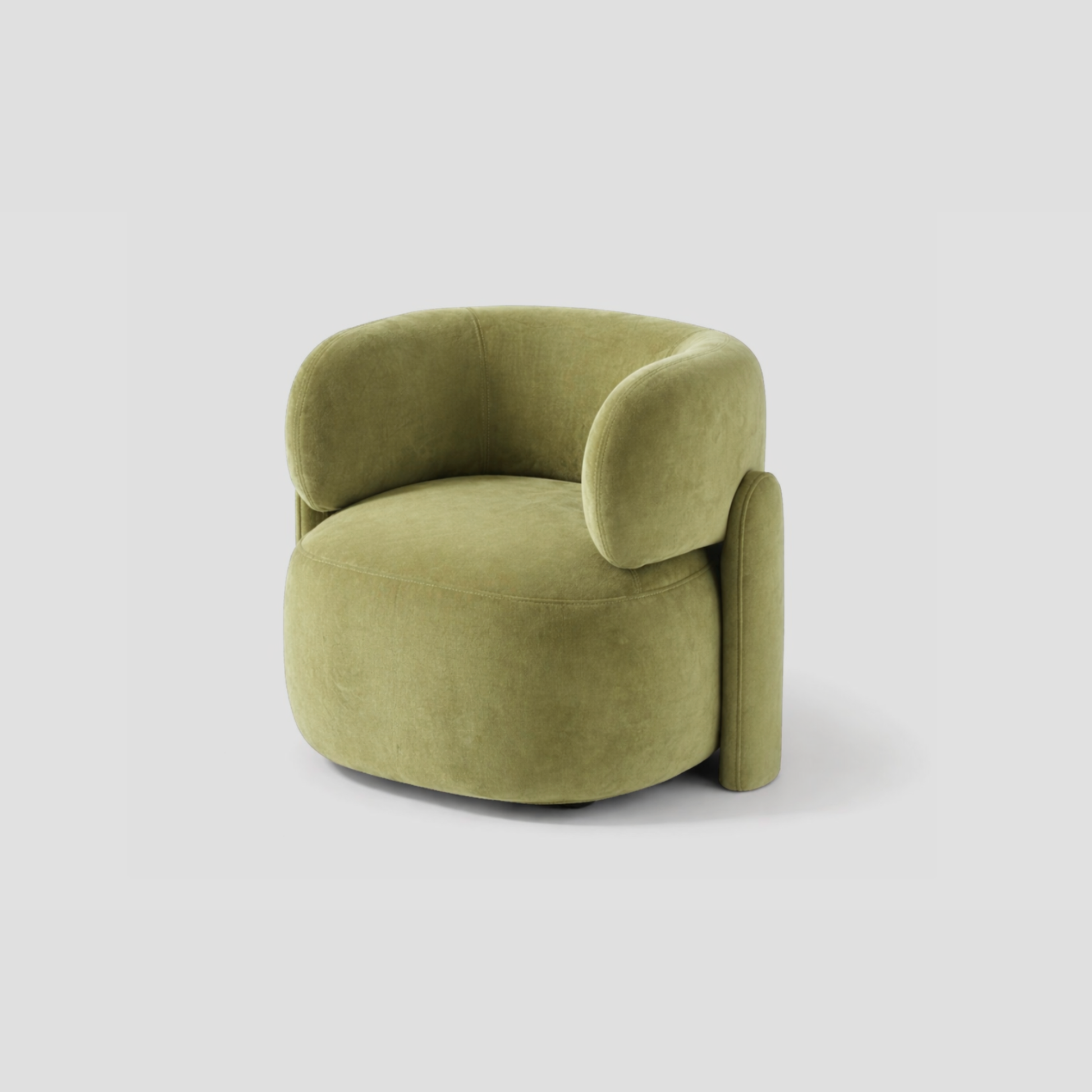 Bubbly Armchair in velvet and beech frame, featuring modern armchair styling, with reading.