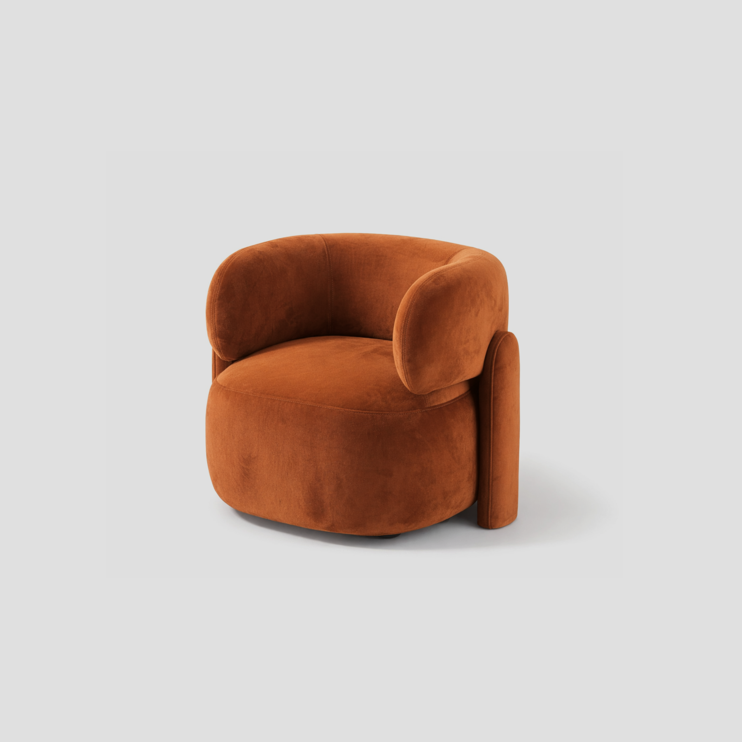 Bubbly Armchair in velvet and beech frame, featuring modern armchair styling, with reading.
