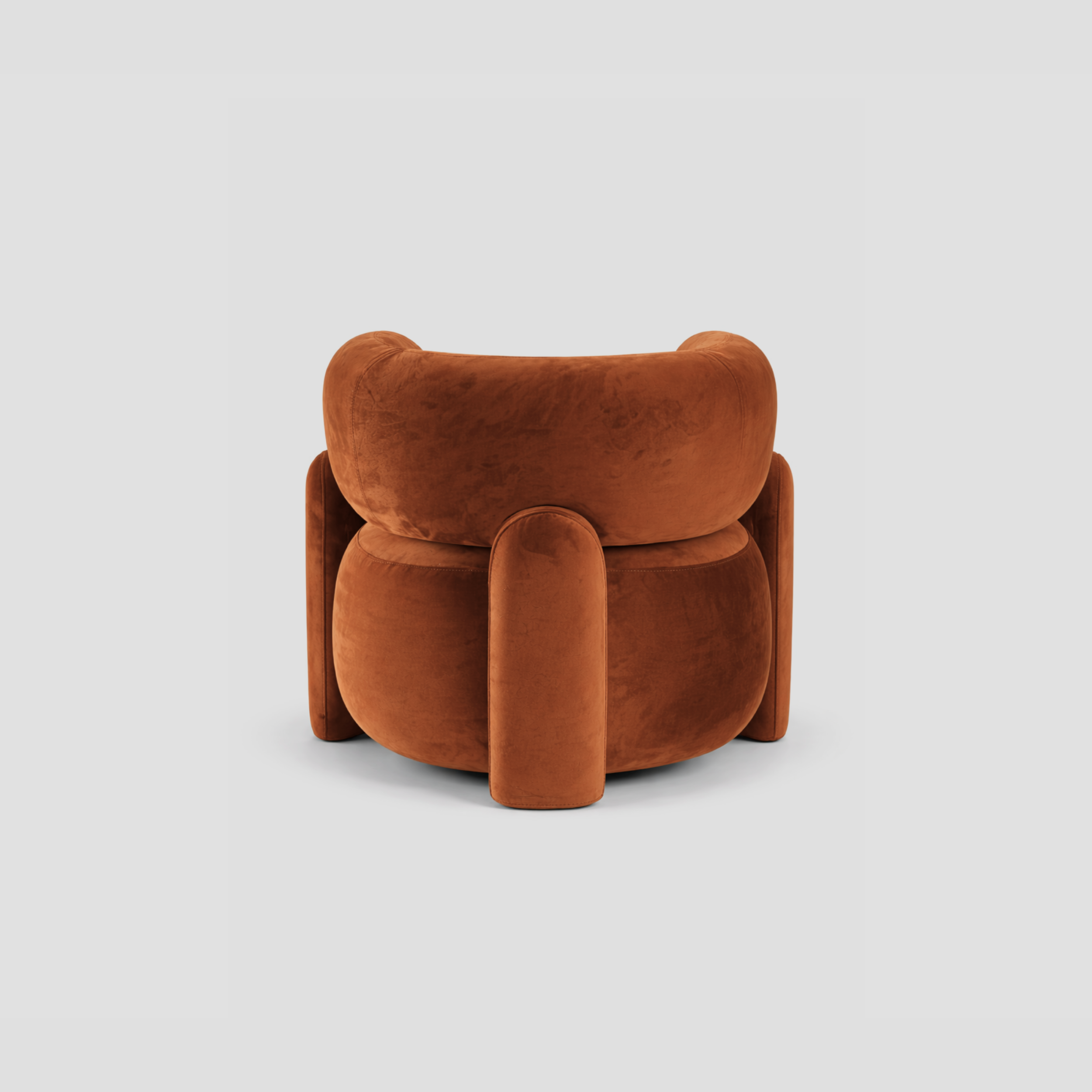 Bubbly Armchair in velvet and beech frame, featuring modern armchair styling, with reading.