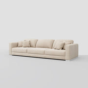 Modern wide three seater sofa with a beech frame and premium polyester upholstery.