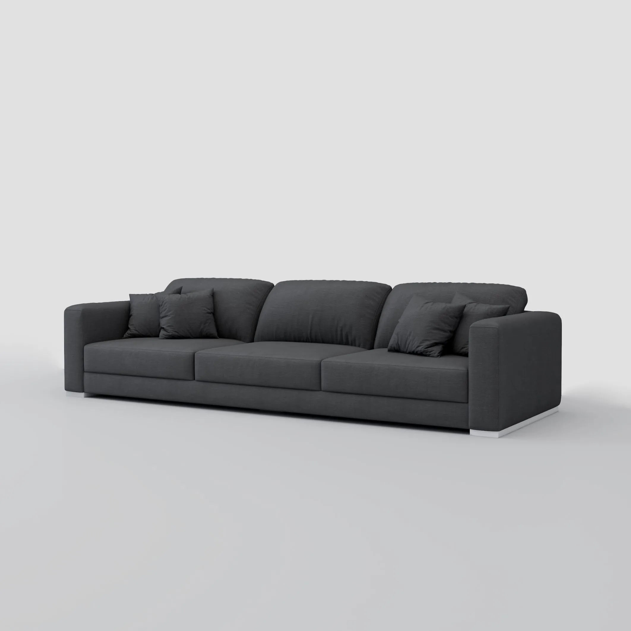 Modern wide three seater sofa with a beech frame and premium polyester upholstery.