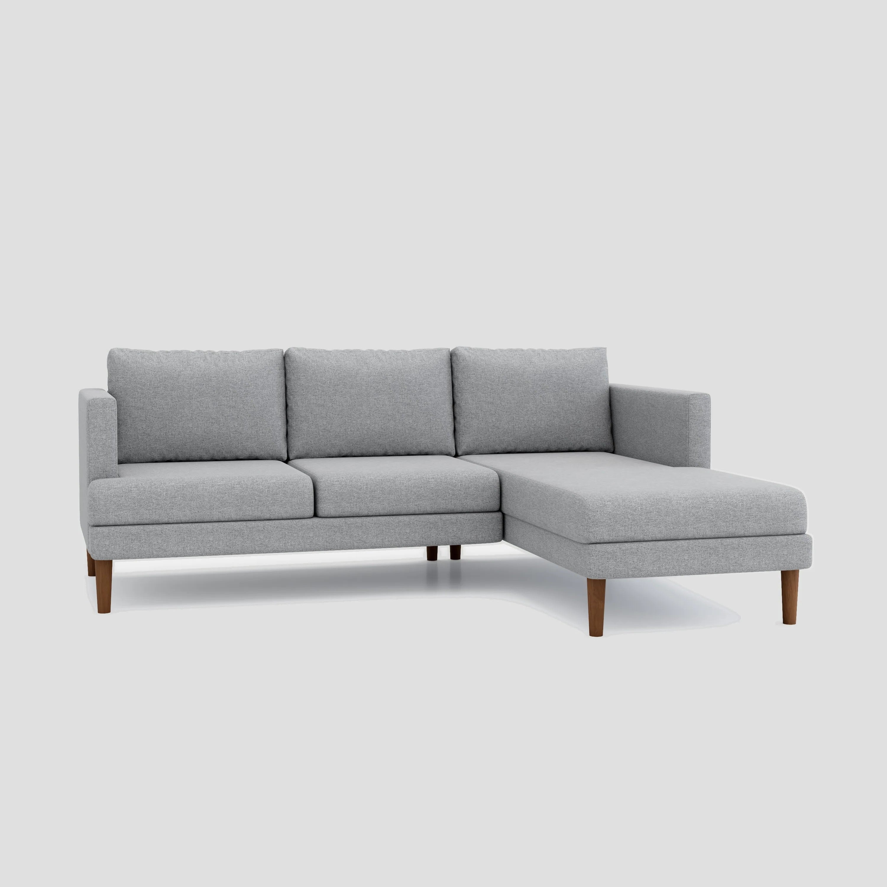 Modern four seater L shape corner sectional chaise sofa for family lounges.