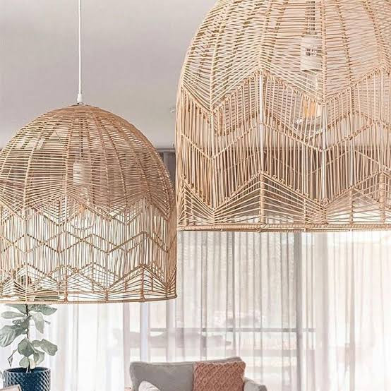 Rattan Lampshade Lighting Unit