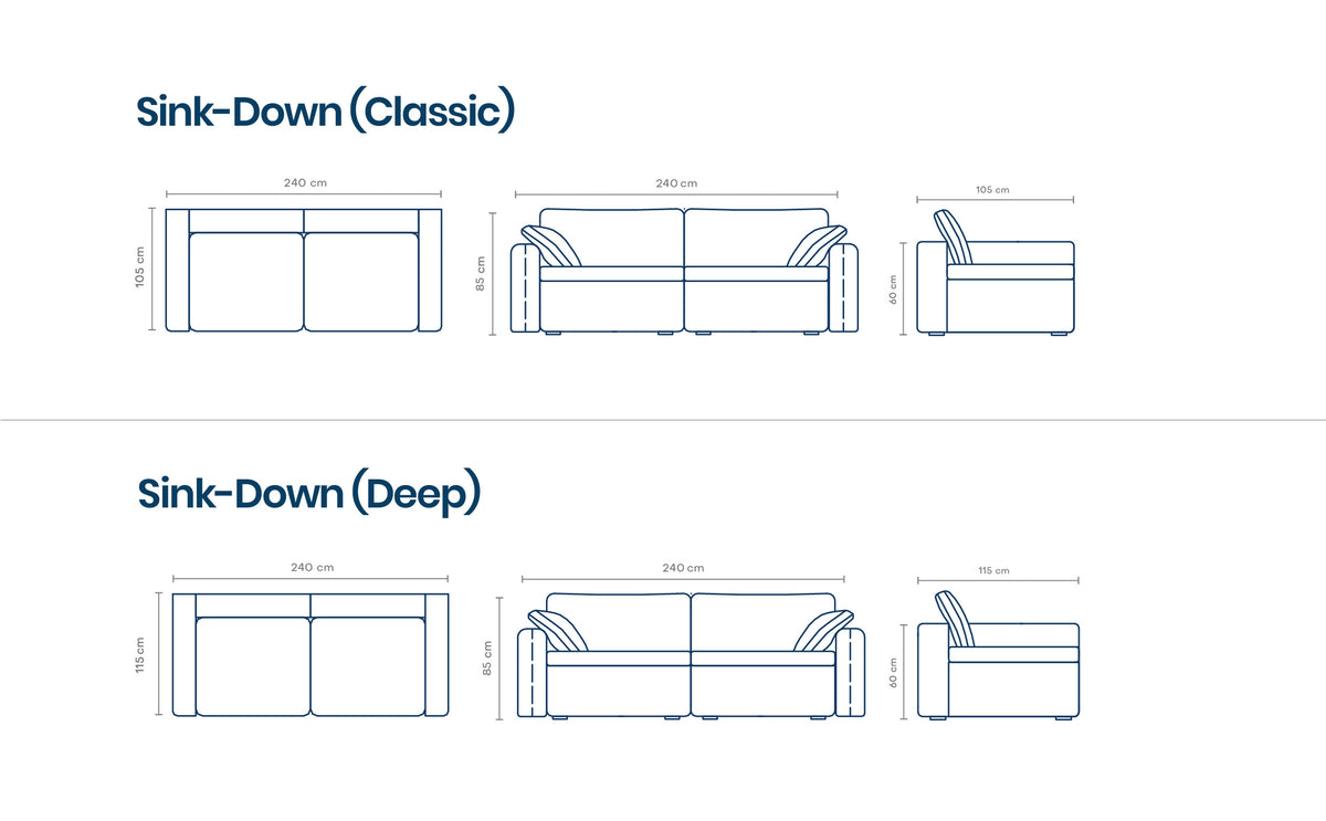 Sink-down 2 Seater Sofa