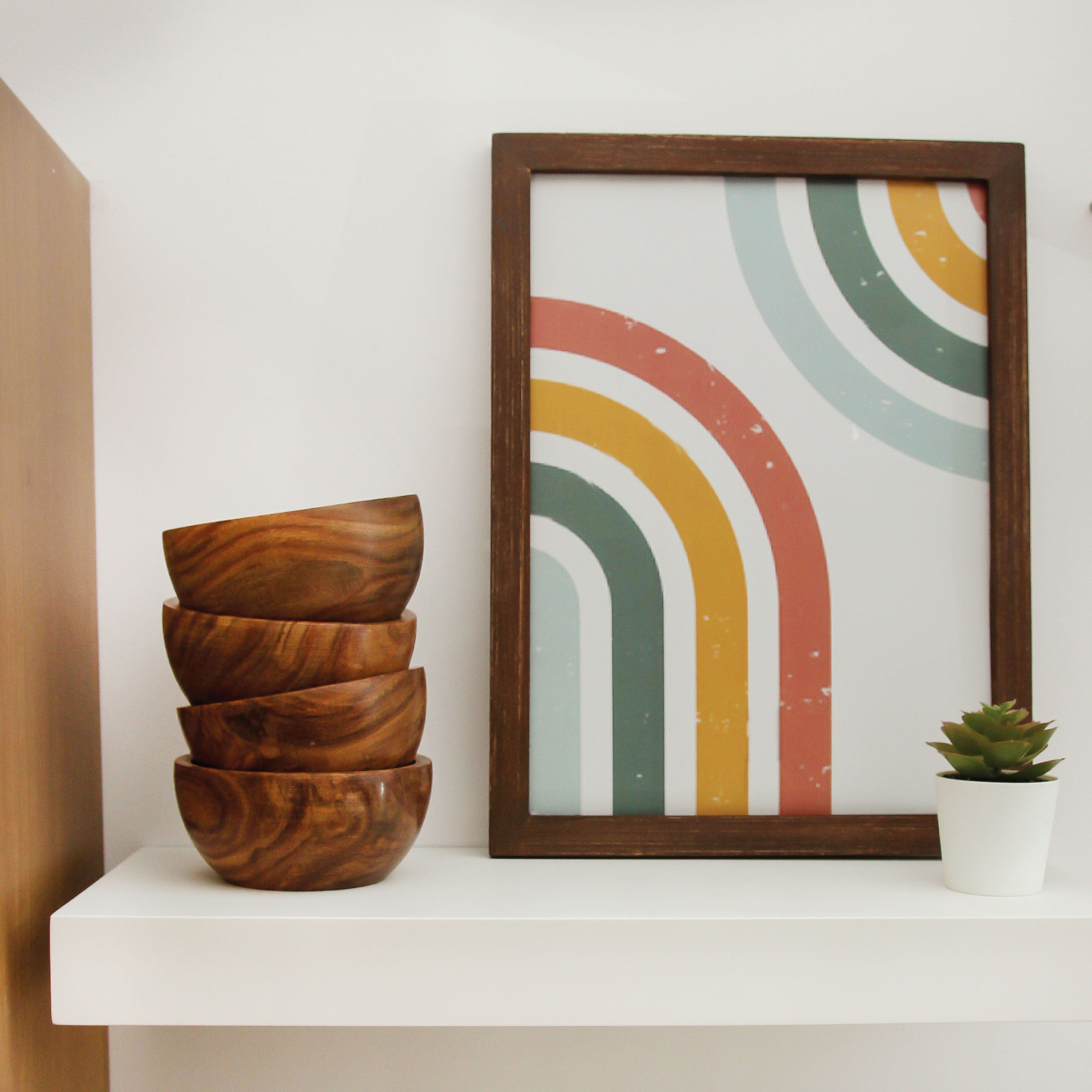 Wooden Munch Small Bowl Set of 4