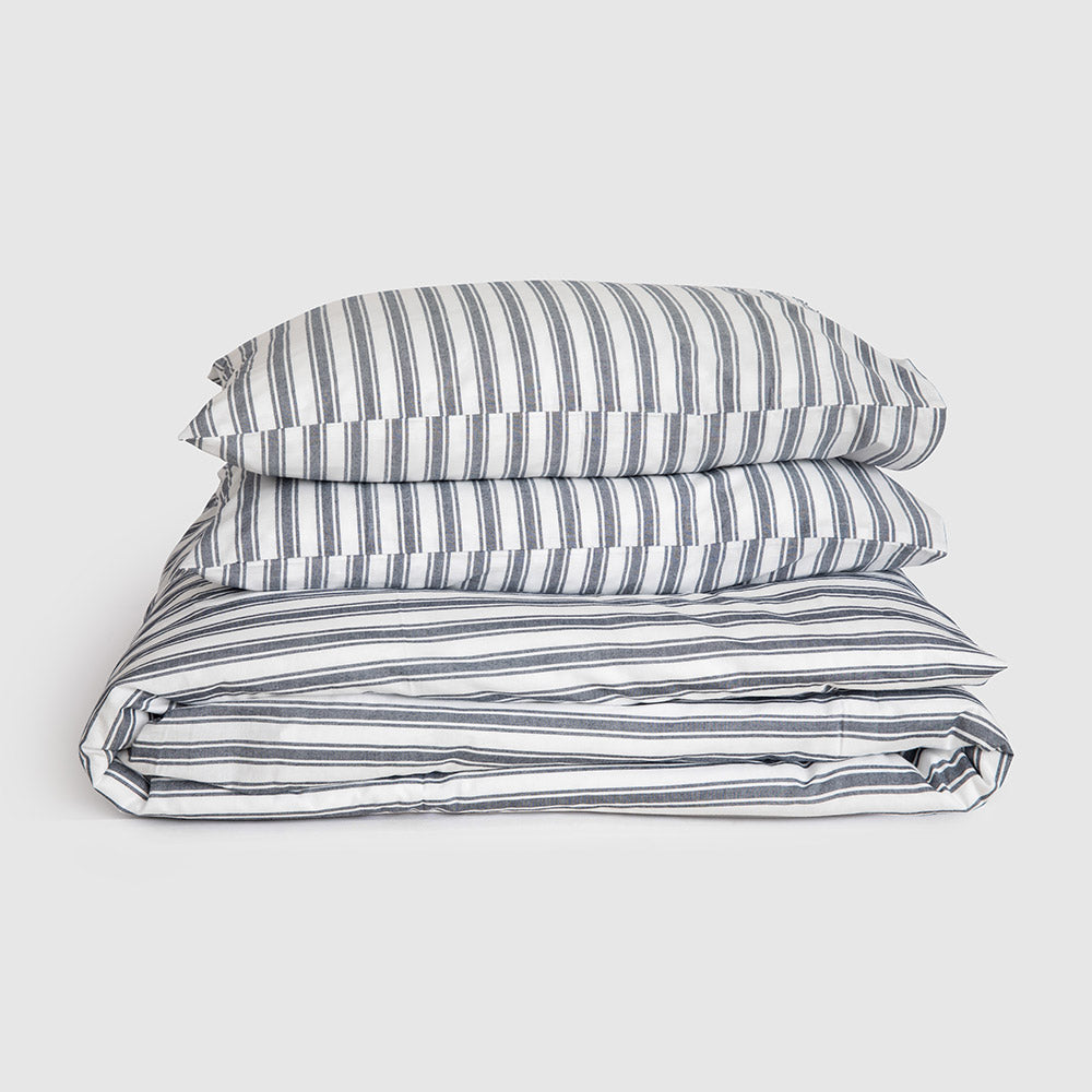 Striped Percale Duvet Cover Set