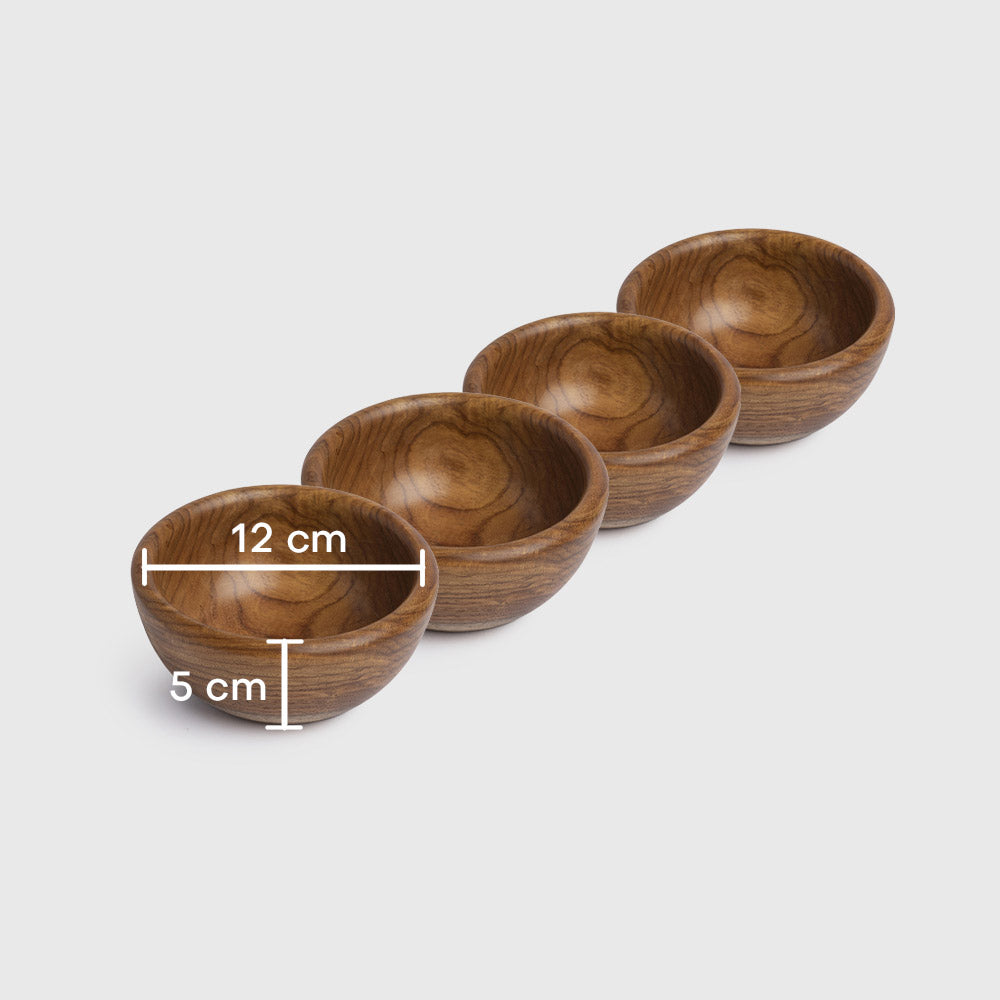 Wooden Munch Small Bowl Set of 4