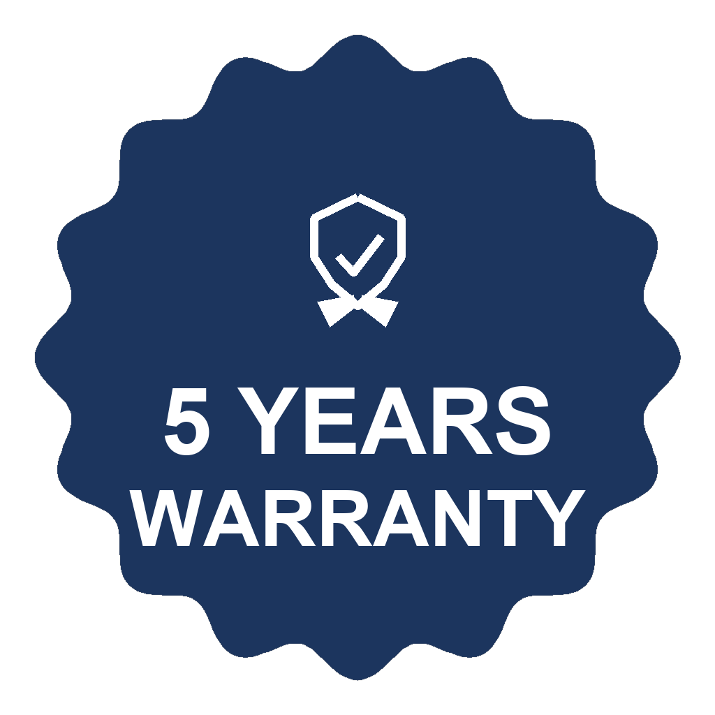 5 years warranty